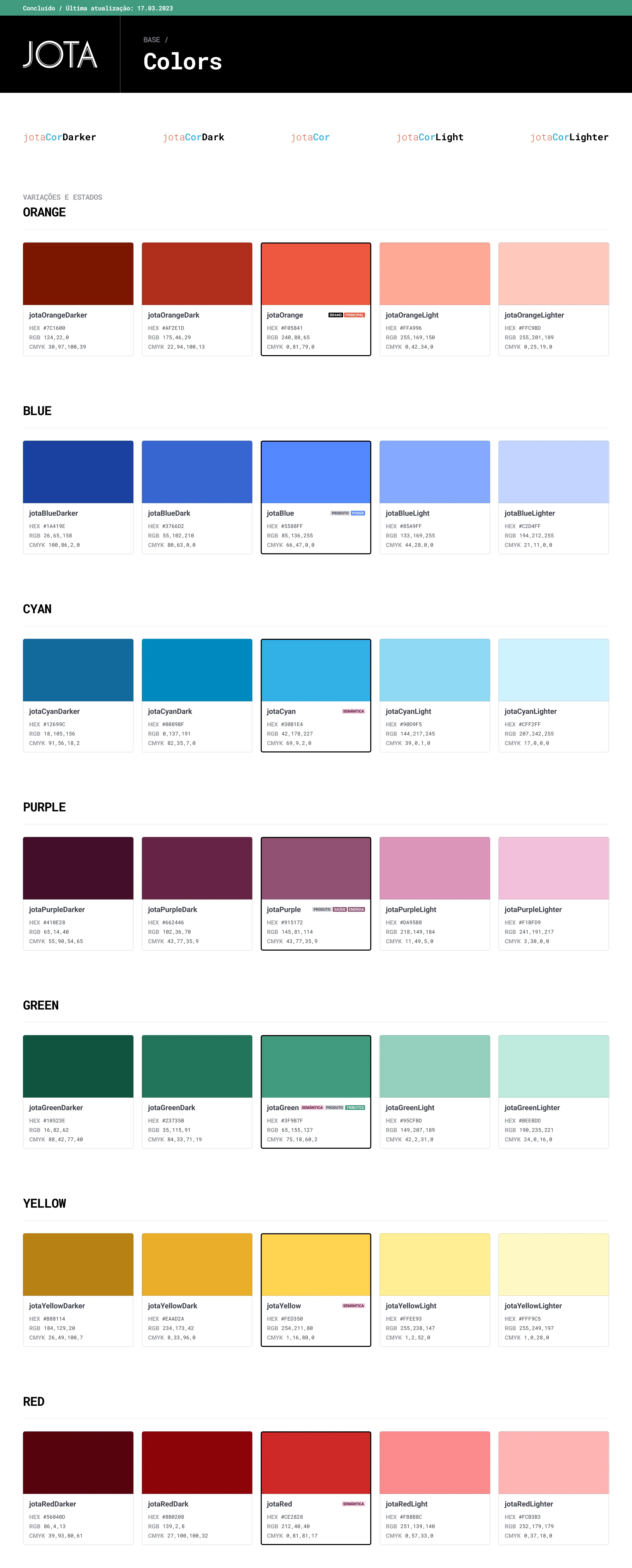 Color palette, expanded colors